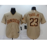 Men's Nike Padres #23 Fernando Tatis Jr. Brown Strip 2020 Baseball Cool Base Jersey