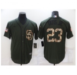 Men's Nike San Diego Padres #23 Fernando Tatis Jr.Green Game Salute to Service Baseball Jersey