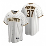 Men's Nike San Diego Padres #37 Joey Lucchesi White Brown Home Stitched Baseball Jersey