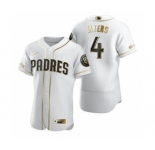 Men's Nike San Diego Padres #4 Wil Myers White 2020 Authentic Golden Edition Baseball Jerse