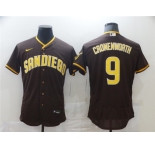 Men's Nike San Diego Padres #9 Jake Cronenworth  Brown Alternate Flex Base Authentic Collection Baseball Jersey