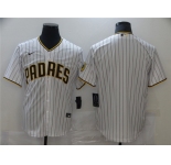 Men's Nike San Diego Padres Blank White Brown Home Stitched Baseball Jersey