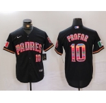 Men's San Diego Padres #10 Jurickson Profar Black Mexico Cool Base Stitched Jersey