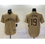 Men's San Diego Padres #10 Jurickson Profar Khaki Team Logo Cool Base Jerseys