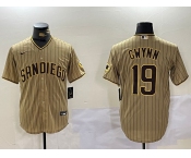 Men's San Diego Padres #10 Jurickson Profar Khaki Team Logo Cool Base Jerseys