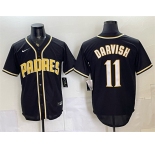 Men's San Diego Padres #11 Yu Darvish 2026 Fashion Replica Black Out Stitched Baseball Jersey