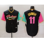 Men's San Diego Padres #11 Yu Darvish Black Fashion Baseball Jersey
