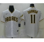 Men's San Diego Padres #11 Yu Darvish White Stitched MLB Cool Base Nike Jersey