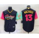 Men's San Diego Padres #13 Manny Machado Black 2022 City Connect Cool Base Stitched Jersey