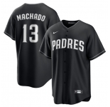 Men's San Diego Padres #13 Manny Machado Black Lights Out Limited Stitched Baseball Jersey