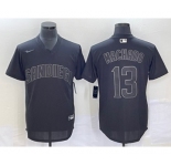 Men's San Diego Padres #13 Manny Machado Black Pullover Turn Back The Clock Stitched Cool Base Jersey