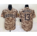 Men's San Diego Padres #13 Manny Machado Camo Cool Base Stitched Jersey