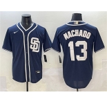 Men's San Diego Padres #13 Manny Machado Navy Cool Base Stitched Baseball Jersey