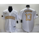 Men's San Diego Padres #13 Manny Machado White 2022 All Star Stitched Cool Base Nike Jersey