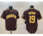 Men's San Diego Padres #19 Tony Gwynn Brown Cool Base Stitched Baseball Jersey