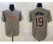 Men's San Diego Padres #19 Tony Gwynn Gray With Patch Cool Base Stitched Jersey
