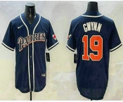 Men's San Diego Padres #19 Tony Gwynn Navy Blue Stitched MLB Cool Base Nike Jersey