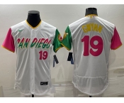 Men's San Diego Padres #19 Tony Gwynn White Number 2022 City Connect Flex Base Stitched Jersey