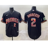 Men's San Diego Padres #2 Xander Bogaerts Black Mexico Cool Base Stitched Baseball Jersey