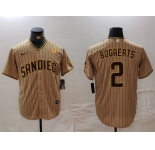 Men's San Diego Padres #2 Xander Bogaerts Khaki With PS Patch Cool Base Stitched Jersey