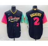 Men's San Diego Padres #2 Xander Bogaerts Number 2022 Black City Connect Cool Base Stitched Jersey