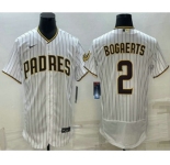 Men's San Diego Padres #2 Xander Bogaerts White Flex Base Stitched Baseball Jersey