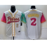 Men's San Diego Padres #2 Xander Bogaerts White Number NEW 2023 City Connect Cool Base Stitched Jersey