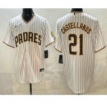 Men's San Diego Padres #21 Nick Castellanos White Cool Base Jersey