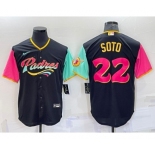 Men's San Diego Padres #22 Juan Soto Black 2022 City Connect Cool Base Stitched Jersey