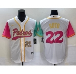 Men's San Diego Padres #22 Juan Soto Number White NEW 2023 City Connect Cool Base Stitched Jersey