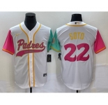 Men's San Diego Padres #22 Juan Soto White NEW 2023 City Connect Cool Base Stitched Jersey