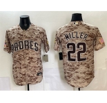 Men's San Diego Padres #22 Mason Miller Tan Camo Cool Base Stitched Baseball Jersey