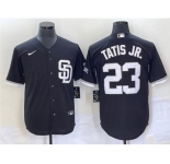 Men's San Diego Padres #23 Fernando Tatis Jr. Black Cool Base Stitched Baseball Jersey