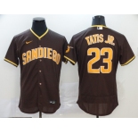 Men's San Diego Padres #23 Fernando Tatis Jr. Brown Alternate Flex Base Authentic Collection Baseball Jersey