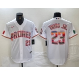 Men's San Diego Padres #23 Fernando Tatis Jr Mexico White Cool Base Stitched Baseball Jersey