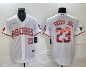 Men's San Diego Padres #23 Fernando Tatis Jr Mexico White Cool Base Stitched Baseball Jersey