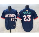 Men's San Diego Padres #23 Fernando Tatis Jr. Obsidian 2026 City Connect Limited Stitched Baseball Jersey.
