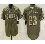 Men's San Diego Padres #23 Fernando Tatis Jr Olive 2026 Armed Forces Day Jersey
