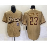 Men's San Diego Padres #23 Fernando Tatis Jr Tan NEW 2023 Cool Base Stitched Jersey