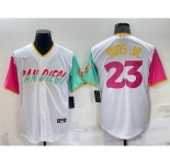 Men's San Diego Padres #23 Fernando Tatis Jr White 2022 City Connect Cool Base Stitched Jersey