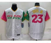 Men's San Diego Padres #23 Fernando Tatis Jr White 2022 City Connect Flex Base Stitched Jersey