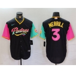Men's San Diego Padres #3 Jackson Merrill Black City Connect Cool Base Stitched Baseball Jersey