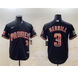 Men's San Diego Padres #3 Jackson Merrill Black Mexico Cool Base Stitched Baseball Jersey