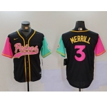 Men's San Diego Padres #3 Jackson Merrill Black NEW 2023 City Connect Cool Base Stitched Jersey