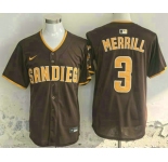 Men's San Diego Padres #3 Jackson Merrill Brown Limited Stitched Jersey