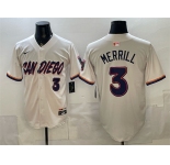 Men's San Diego Padres #3 Jackson Merrill Cream 2026 City Connect Stadium Stitched Baseball Jersey