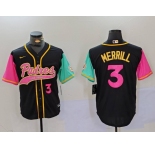 Men's San Diego Padres #3 Jackson Merrill Number Black NEW 2023 City Connect Cool Base Stitched Jersey