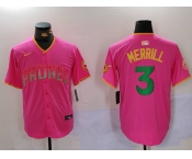 Men's San Diego Padres #3 Jackson Merrill Pink Player Number Fashion Baseball Jerseys