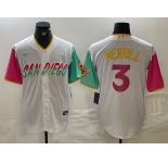 Men's San Diego Padres #3 Jackson Merrill White 2023 City Connect Cool Base Stitched Jersey