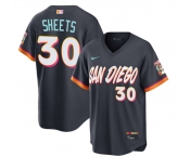 Men's San Diego Padres #30 Gavin Sheets Obsidian 2026 City Connect Stadium Stitched Baseball Jersey